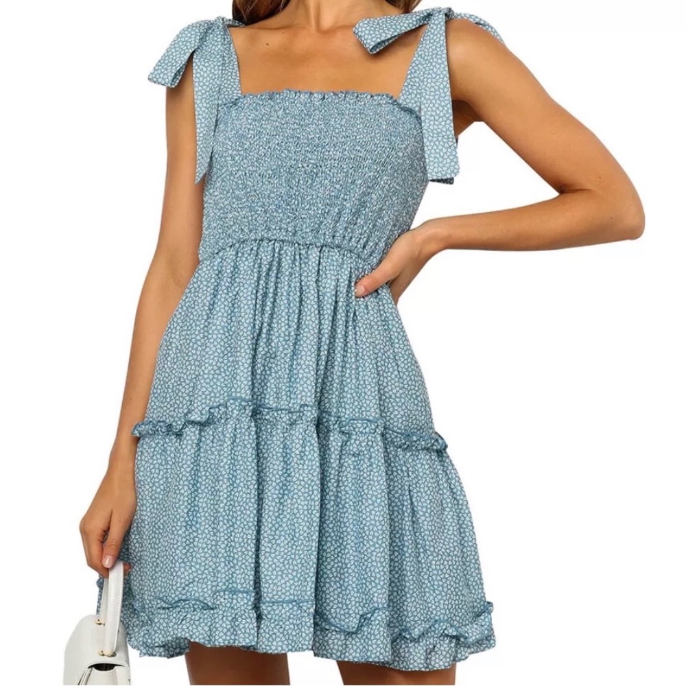 Sleeveless Ruffled Frilled Boho Dress Size Medium